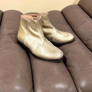 New Gold Jacadi Girl Booties. Leather. Size 28